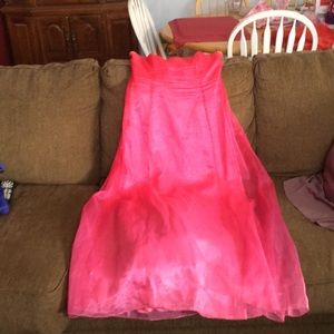 Dark pink long prom dress